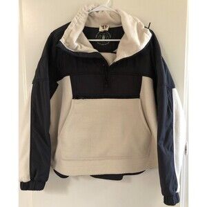 Free People Care FP Rita Recycled Pullover Puffer Fleece Jacket Black Small